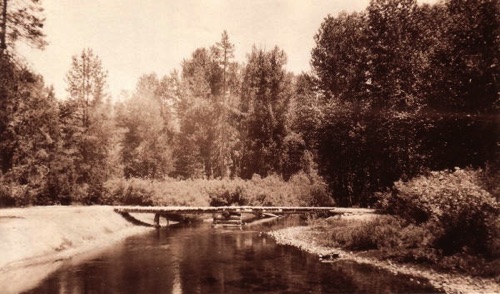Basic bridge across Philbrook Creek ~1920