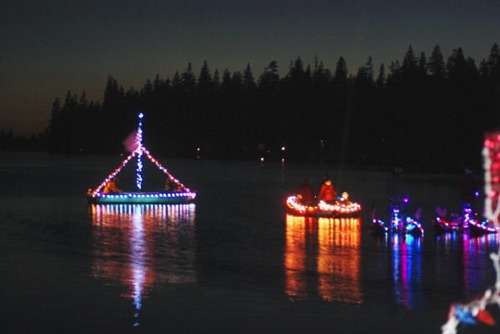 The boat & light parade on the 4th of July
